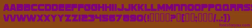 SF Sports Night NS Upright Font – Purple Fonts on Brown Background