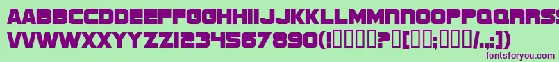 SF Sports Night NS Upright Font – Purple Fonts on Green Background