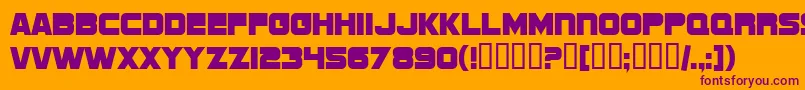 SF Sports Night NS Upright Font – Purple Fonts on Orange Background