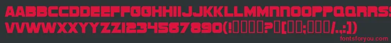 SF Sports Night NS Upright Font – Red Fonts on Black Background