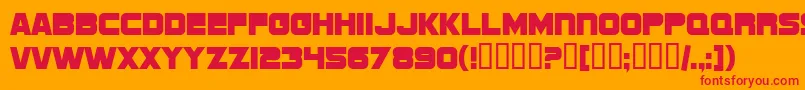 SF Sports Night NS Upright Font – Red Fonts on Orange Background