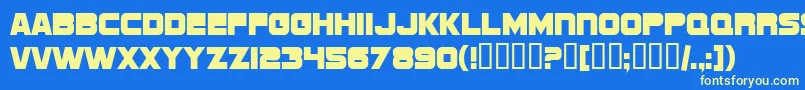 SF Sports Night NS Upright Font – Yellow Fonts on Blue Background