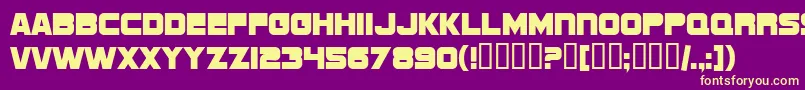 SF Sports Night NS Upright Font – Yellow Fonts on Purple Background