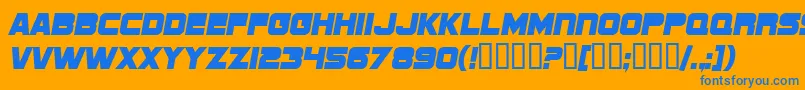 SF Sports Night NS Font – Blue Fonts on Orange Background