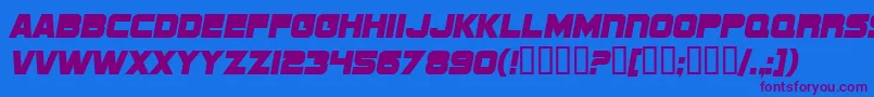 SF Sports Night NS Font – Purple Fonts on Blue Background