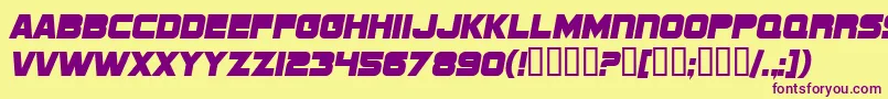 SF Sports Night NS Font – Purple Fonts on Yellow Background