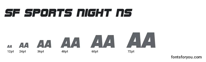 SF Sports Night NS Font Sizes