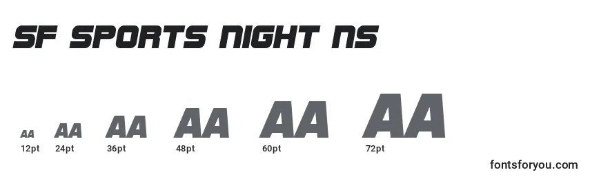 Размеры шрифта SF Sports Night NS