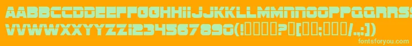 SF Sports Night Upright Font – Green Fonts on Orange Background