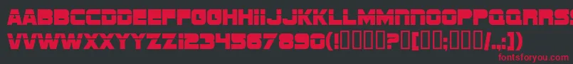 SF Sports Night Upright Font – Red Fonts on Black Background
