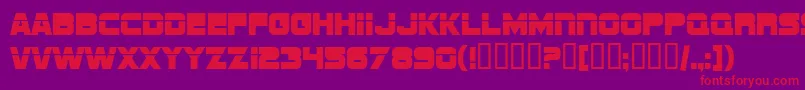 SF Sports Night Upright Font – Red Fonts on Purple Background