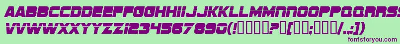 SF Sports Night Font – Purple Fonts on Green Background
