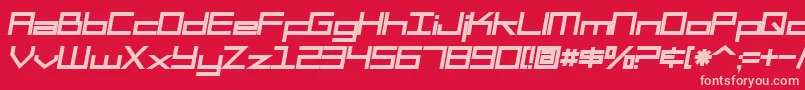 SF Square Head Bold Italic-Schriftart – Rosa Schriften auf rotem Hintergrund