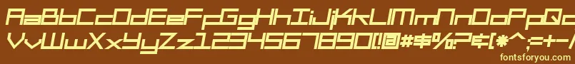 SF Square Head Bold Italic Font – Yellow Fonts on Brown Background