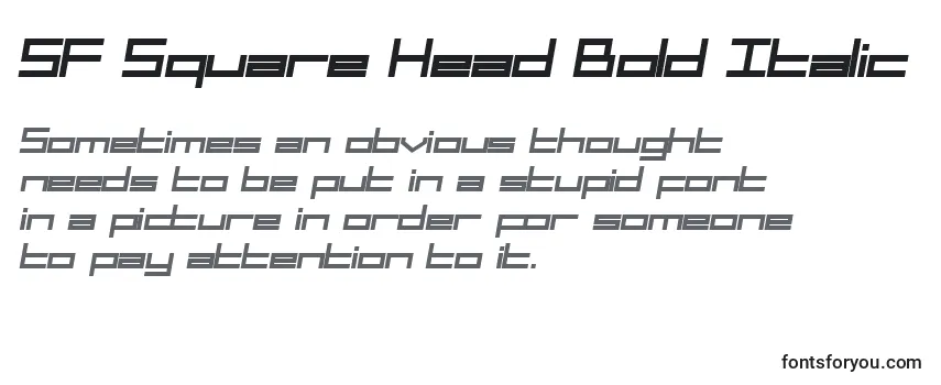 Schriftart SF Square Head Bold Italic