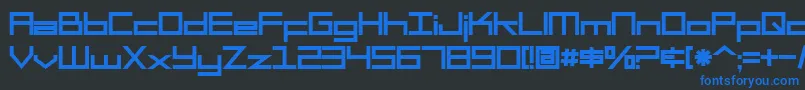 SF Square Head Bold Font – Blue Fonts on Black Background