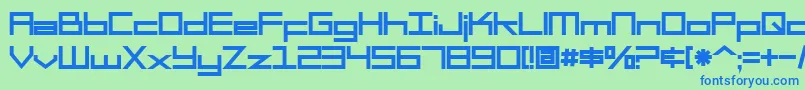 Шрифт SF Square Head Bold – синие шрифты на зелёном фоне