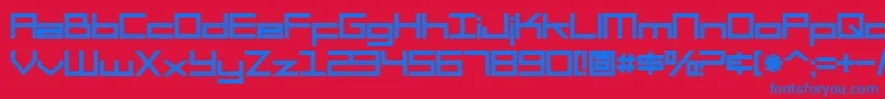 SF Square Head Bold Font – Blue Fonts on Red Background