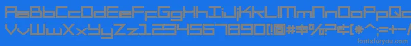 フォントSF Square Head Bold – 青い背景に灰色の文字
