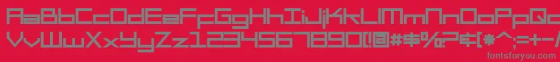 SF Square Head Bold-fontti – harmaat kirjasimet punaisella taustalla