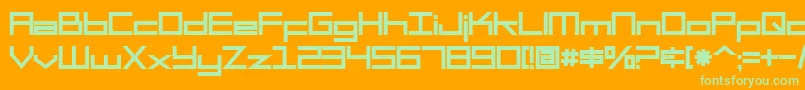 SF Square Head Bold Font – Green Fonts on Orange Background