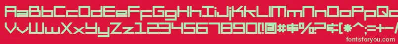 SF Square Head Bold Font – Green Fonts on Red Background