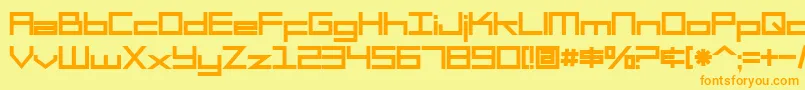 SF Square Head Bold Font – Orange Fonts on Yellow Background