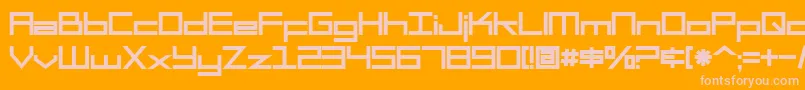SF Square Head Bold Font – Pink Fonts on Orange Background