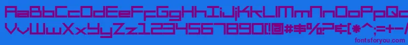Шрифт SF Square Head Bold – фиолетовые шрифты на синем фоне