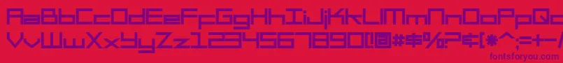 Police SF Square Head Bold – polices violettes sur fond rouge