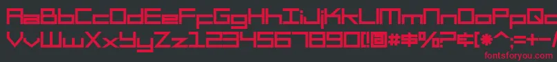SF Square Head Bold Font – Red Fonts on Black Background