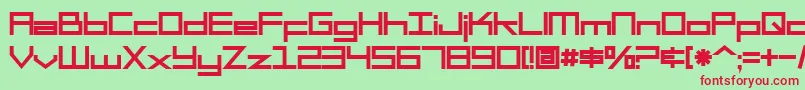 SF Square Head Bold Font – Red Fonts on Green Background