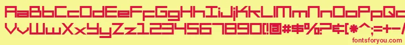 SF Square Head Bold Font – Red Fonts on Yellow Background