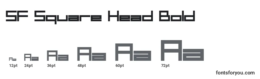 Größen der Schriftart SF Square Head Bold