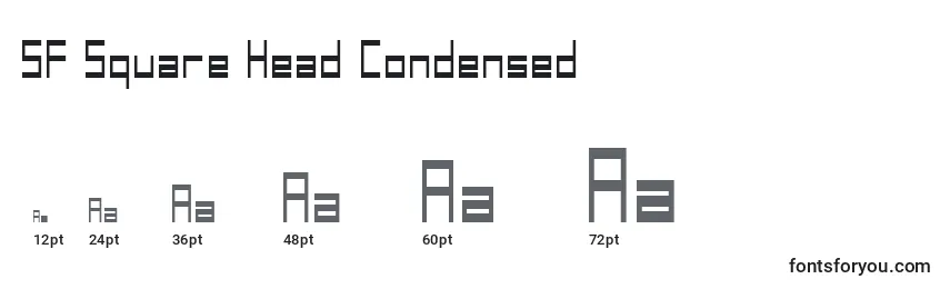 Размеры шрифта SF Square Head Condensed