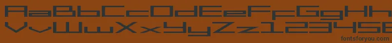 SF Square Head Extended-Schriftart – Schwarze Schriften auf braunem Hintergrund