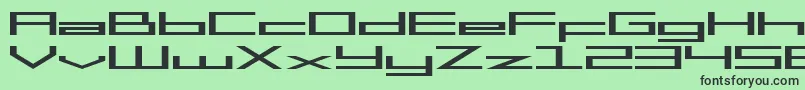SF Square Head Extended-fontti – mustat fontit vihreällä taustalla