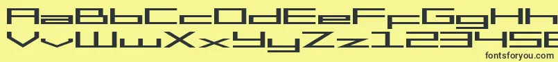 SF Square Head Extended-Schriftart – Schwarze Schriften auf gelbem Hintergrund