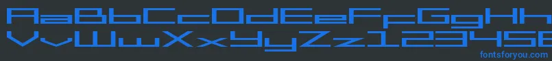 フォントSF Square Head Extended – 黒い背景に青い文字