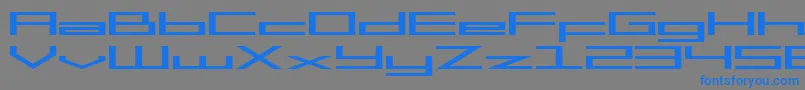 SF Square Head Extended-Schriftart – Blaue Schriften auf grauem Hintergrund