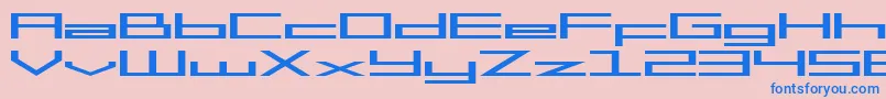 SF Square Head Extended-Schriftart – Blaue Schriften auf rosa Hintergrund