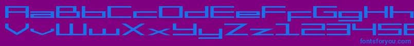 SF Square Head Extended-fontti – siniset fontit violetilla taustalla