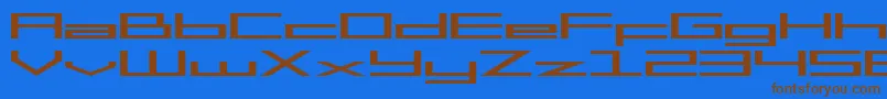 Czcionka SF Square Head Extended – brązowe czcionki na niebieskim tle