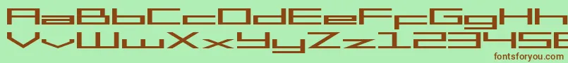 フォントSF Square Head Extended – 緑の背景に茶色のフォント