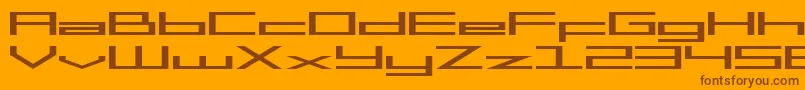 SF Square Head Extended-fontti – ruskeat fontit oranssilla taustalla