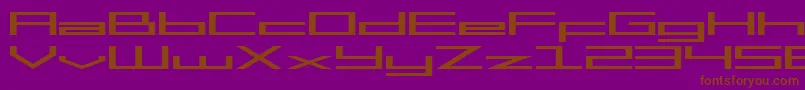 SF Square Head Extended-Schriftart – Braune Schriften auf violettem Hintergrund