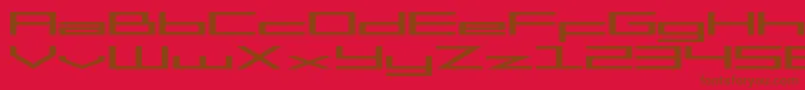 SF Square Head Extended-fontti – ruskeat fontit punaisella taustalla
