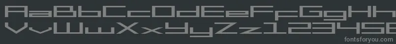 SF Square Head Extended-fontti – harmaat kirjasimet mustalla taustalla
