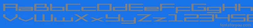 フォントSF Square Head Extended – 青い背景に灰色の文字