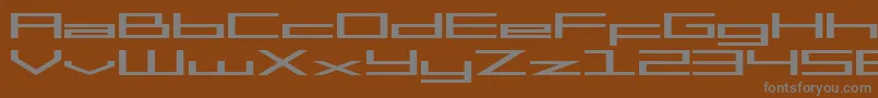 SF Square Head Extended-fontti – harmaat kirjasimet ruskealla taustalla